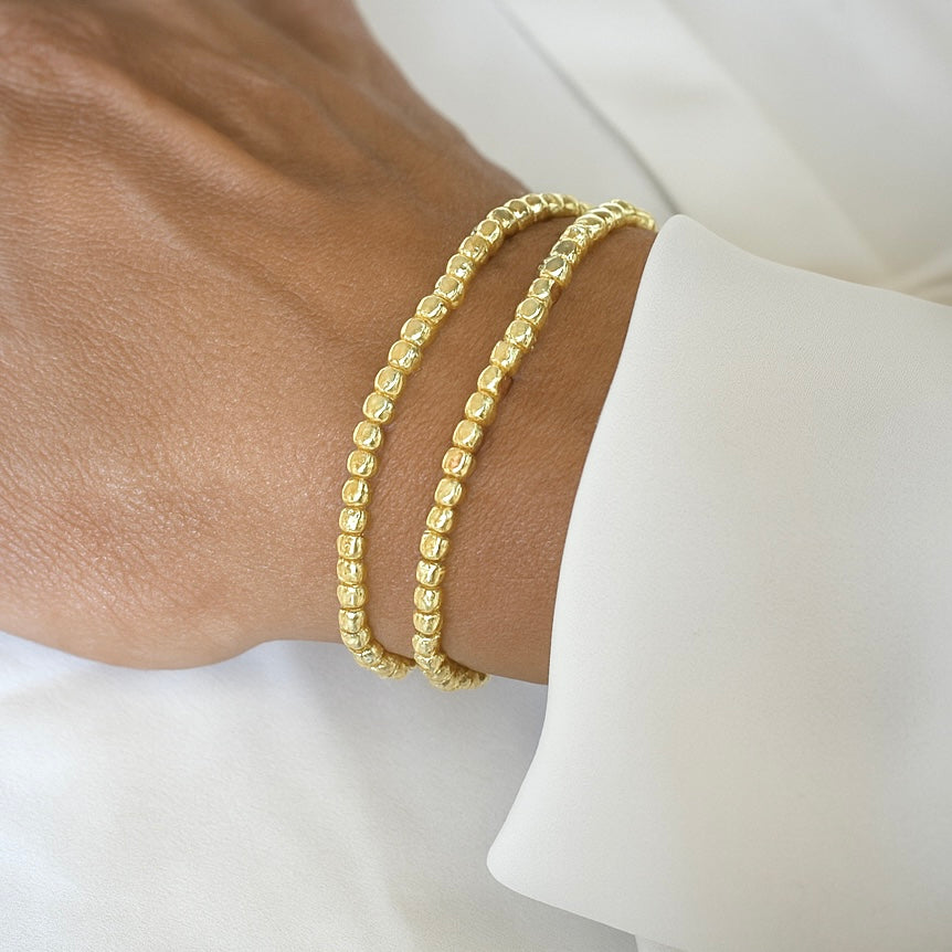 Set de 2 bracelets dorés en hématite – Hymaya