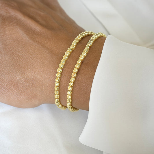 Set de 2 bracelets dorés en hématite – Hymaya