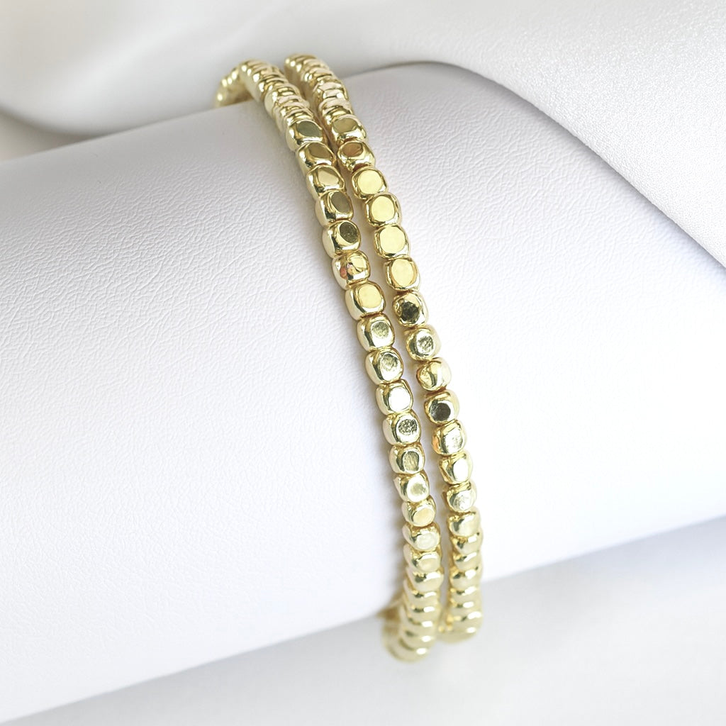 Set de 2 bracelets dorés en hématite – Hymaya